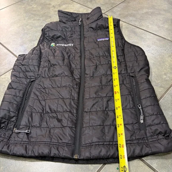 Patagonia Vest Womens Sz M Black Nano Puff Full Zip Filled Light Puffer *LOGO - Picture 11 of 11